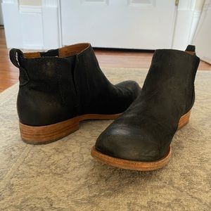 Kork-Ease Leather Black Ankle Boots